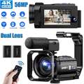 UHD 4K Videokamera Camcorder Doppellinse 56MP WiFi Vlogging 16X Digital Zoom DE