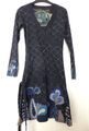 traumhaftes DESIGUAL Baumwolle Kleid Gr. S / 36 dunkelblau