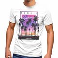 Herren T-Shirt Hawaii Summer Schriftzug Palmen Foto-Print Sommer Surfing