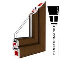 Fenster Nussbaum / weiß - 1 flügelig Dreh-Kipp PVC Fenster Nussbaum Kunststoff 