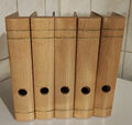 5  Stehordner 4,5 x 24 x 21,5 cm mit schönem Holzrücken