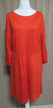 101/3 ESPRIT Damen Jersey Kleid Gr. XL  rot orange Langarm Damenkleid knielang