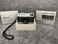 Rollei 35 Kompakt Kamera Carl Zeiss Tessar 3,5/40mm mit OVP | Sammler Zustand |