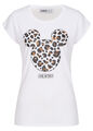 Damen Cloud5ive T-Shirt Kurzarm Shirt Mickey Mouse Leo Print weiß N23049021