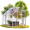 Gewächshaus 3,6m² Treibhaus Tomatenhaus Pflanzenhaus Alu Dachfenster 5,8m³