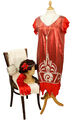 1920er Jahre Stil rotes handbesticktes Paillettenkleid. Größe M Downton Abbey/Großartig G...