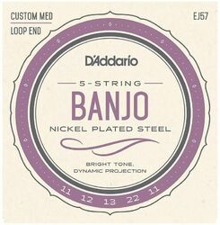 Banjo Strings D'Addario EJ57 Nickel 5 Saiten, maßgeschneidert Medium, 11-22
