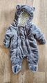 Neugeborenen Teddyfleece Overall 50/56 Bornino Grau nicht getragen