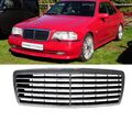 Mercedes C-Klasse W202 Kühlergrill Grill Chrom Schwarz 93-00 für C43 AMG Umbau