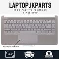 Passend für HP 14-DK0001NG Tastatur komplett Gehäuse Handauflage + Touchpad UK silber