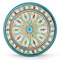 Orientalischer Keramik Teller Plate Platte Assiette Rund Groß Ø35cm Türkis Maroc