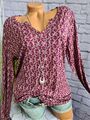 Sheego Shirt Tunika Langarm rosa gemustert Gr. 40/42 - 48/50 Damen (1 008) NEU