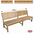 Premium Teak Gartenbank Kingsbury Teakbank Parkbank Teakbank nachhaltig 220cm