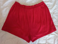 Weich Elastisch und Bequem Damen Sommer Shorts. Farbe Rot. Größe Medium.
