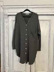 SUNDAY IN BED OVERSIZE SHIRT RANIA  XL GRAU KLEID AMERICAN VINTAGE CLOSED TUNIKA