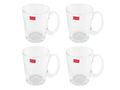 Teeglas mit Henkel 300ml - 4er Set - Glasbecher Teebecher Trinkglas Kaffee Tasse