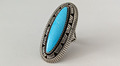 Wiliam G Johnson Navajo Artist Großer 925 Silber Ring mit himmelblauem Türkis