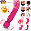 DE Heizung Dil-do Dual-End Vibrator Silikon Elektrisch Magic Wand Massagestab