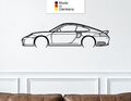 für 911 Turbo model 996 Detailed, Metall Wandbild, Wanddeko, Auto Silhouette