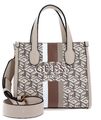 GUESS Silvana Two Compartment Mini Tote Handtasche Sand Logo beige