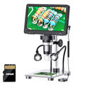 Elikliv 1200X Digitales Mikroskop HD Kamera 7" LCD 1080p Münzlupe mit Licht