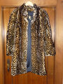 Damen Leopard Kunstfell-Mantel