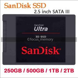 Sandisk 2.5" SATA III ULTRA 3D SSD Solid State Drive 250GB 500 GB 1TB 2TB für PC