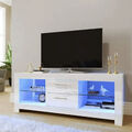 Hochglanz Sideboard Mit LED-Licht Lowboard TV-Board Fernsehschrank 135cm Weiß DE