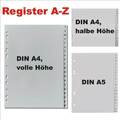 DIN A4 oder A5 Buchstabenregister A-Z Kunststoff-Ordner-Register grau 20-teilig