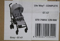 Chicco Liteway 4 Complete Kinderwagen/Buggy bis zu max.22 kg, Farbe: Grey