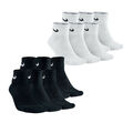 5/10 Paar Nike Socken Sneaker Cushion Damen- Herrensocken Weiß / Schwarz Onesize