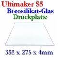 Borosilikat Glas Druckplatte 355 x 275 x 4mm für Ultimaker S5 5S UM5S UMS5 + PRO