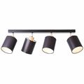 BRILLIANT Lampe, Vonnie spot bar 4-flammes noir / couleur bois, métal / bois / t