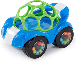 Bright Starts, Oball, Rattle & Roll Buggie Spielzeugauto mit Rassel, blau-grün