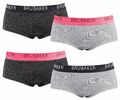 BRUBAKER 4er Pack Damen Pants Hipster Hotpants Pantie Slip Boyshorts XS S M L XL