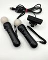 2x Sony Playstation Move Motion Controller PS3 PS4 PS5 schwarz guter Zustand