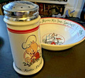 Vintage 1994 Warner Brothers Schweineschwein Parmesan Shaker + Käfer Hase Nudel Schüssel