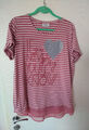 Ringel- Shirt mit Herz rose Gr. 44/ 46