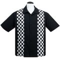 Steady Clothing KARIERTES MINI PANEL Knopfleiste Shirt - schwarz - US Größe L