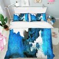 3D Blaue Tinte Malerei 6 Bett Kissenbezüge steppen Duvet Decken Set Single DE