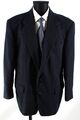 Engbers schwarz-blaues Tweed-Sakko Gr.54/XL Wolle Polyester Top Zustand