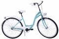 Fahrrad Damen 28 Zoll Damenrad mit Korb LED Licht Retro Blau Citybike Metallkorb