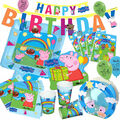 PEPPA WUTZ - Geschirr Deko für Kinder Geburtstag Peppa Pig Party Mitgebsel Set 