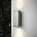 LED Wand-Außenleuchte eckig 146 Edelstahl matt modernes Design