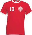 Youth Designz Herren T-Shirt Polen mit WUNSCHNAME + NUMMER Trikot EM WM Polska