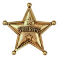 Sheriff,Wild West,Stern,Polizei, Anstecker, Abzeichen,gold