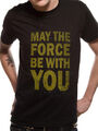 Star Wars - MAY THE FORCE BE WITH YOU Text Herren Unisex T-Shirt - schwarz 
