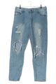 LESARA High Waist Jeans Damen Gr. DE 40 blau Casual-Look