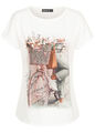 Damen Cloud5ive T-Shirt Kurzarm Viskose Shirt mit Fahrrad Print weiß B23036648	