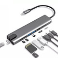 8 in 1 USB C Hub Adapter HDMI 4K USB 3.0 Micro SD RJ45 Ethernet Netzwerk Macbook